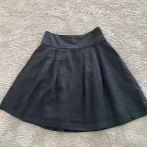 Gap Linen Skirt Sz 8 Black A-line Pleated